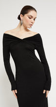 Load image into Gallery viewer, Ottod’Ame Black Long Sleeve Off-Shoulder Long Dress.
