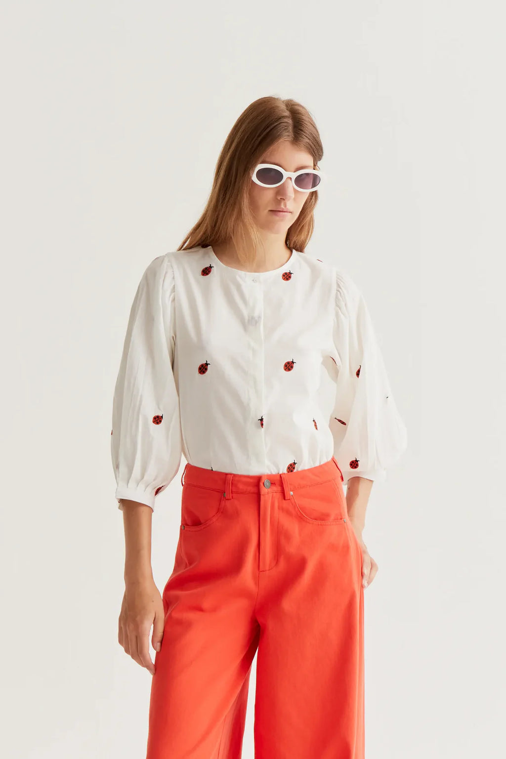 Compañía White Ladybird Print Blouse