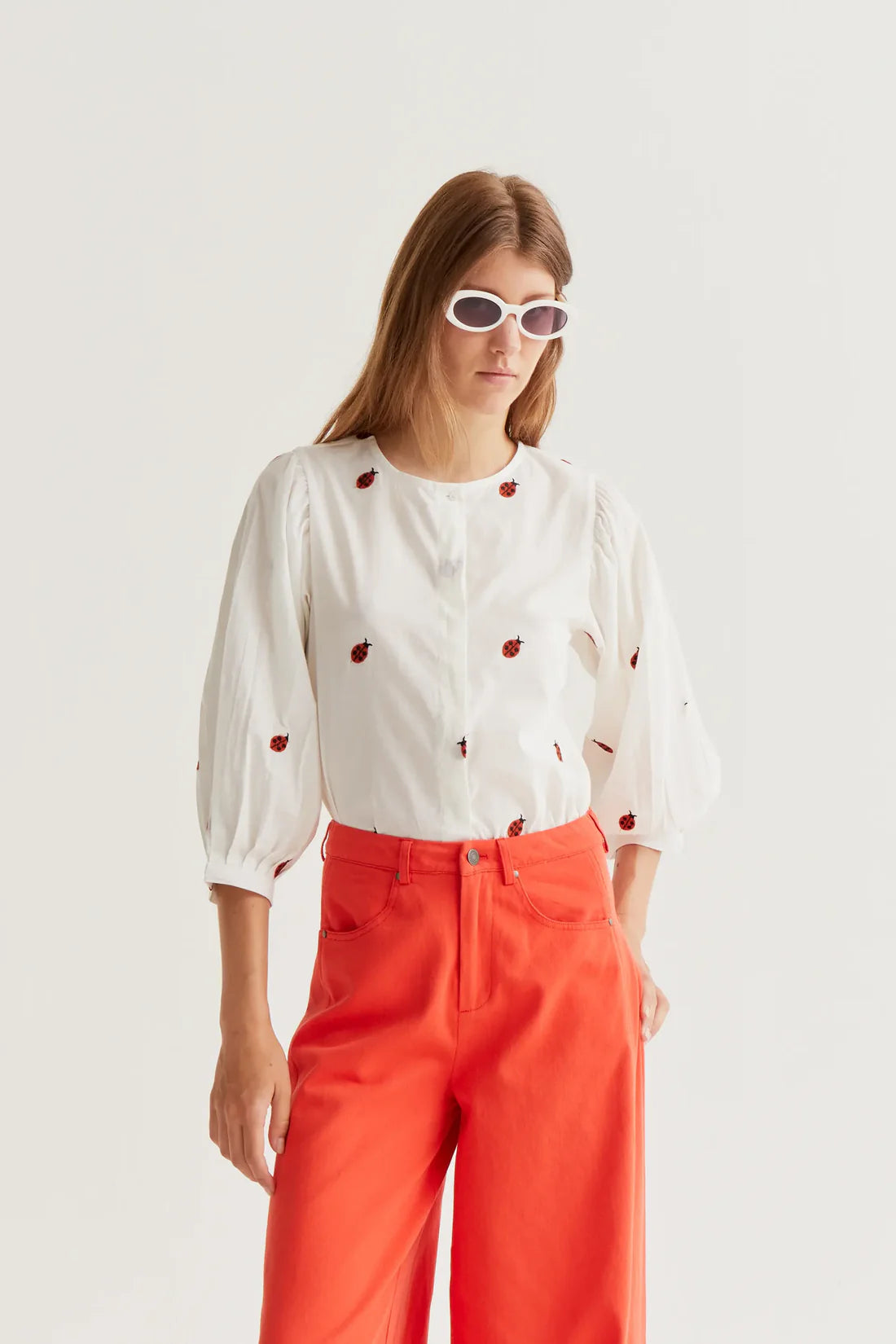 Compañía White Ladybird Print Blouse