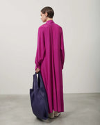 Beatrice B. Magenta Long Silk Blend Dress
