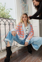 Load image into Gallery viewer, Essentiel Antwerp Blue &amp; Orange Checked Cardi-Jacket
