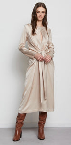 Ottod’Ame Champagne Fluid Long Sleeve Dress