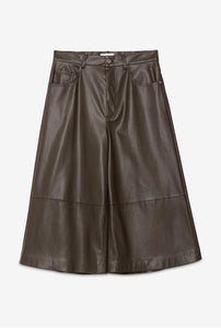 Ottod’Ame Chocolate Brown Faux Leather Culottes