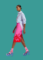 Essentiel Antwerp White and Blue Rhinestone Embellished Shirt