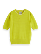 Scotch & Soda Lime pointelle short sleeve jumper