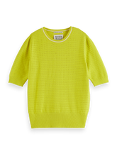 Load image into Gallery viewer, Scotch &amp; Soda Lime pointelle short sleeve jumper
