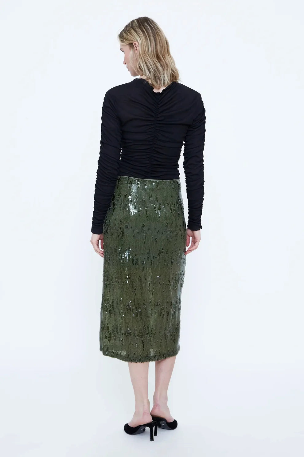 Wild Pony Green Sequin Midi Skirt