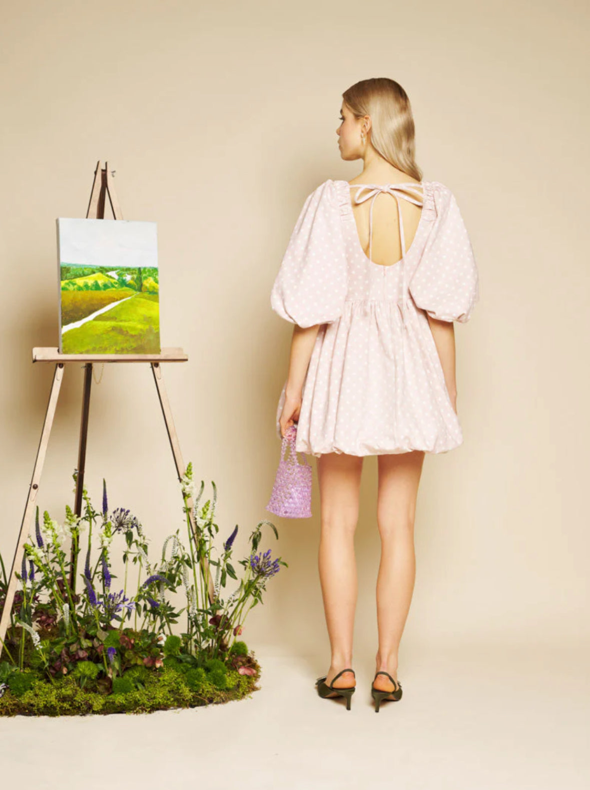 Sister Jane Soft Blush pink  Polka Dot Puff Ball with Polka Dot Dress