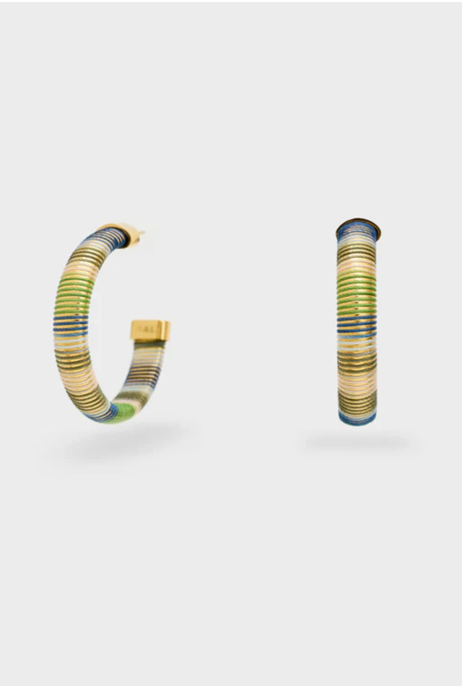 NALI Blue Green Hoop Earrings