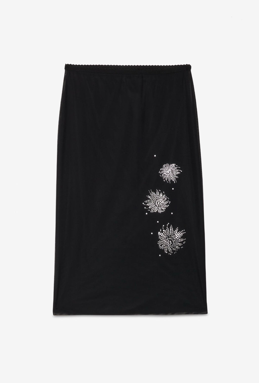 Ottod’Ame Black Tulle Skirt with Rhinestone Embellishment