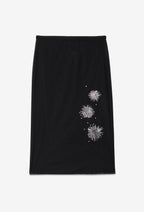 Ottod’Ame Black Tulle Skirt with Rhinestone Embellishment