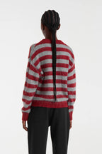 Compañia Fantastica Red & Grey Striped Knit Jumper