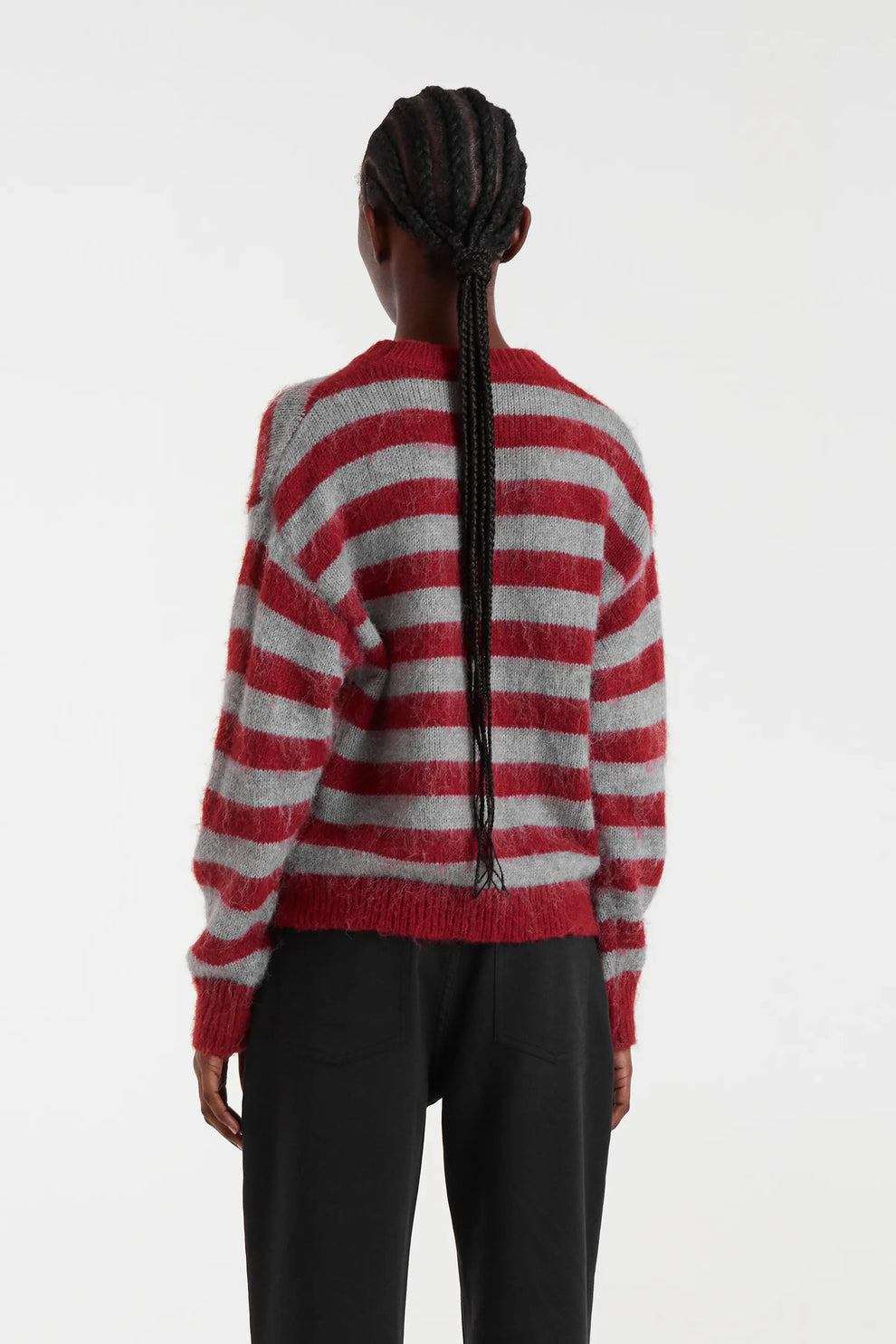 Compañia Fantastica Red & Grey Striped Knit Jumper