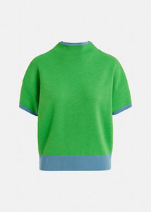 Essentiel Antwerp Blue Short-Sleeved Reversible Sweater