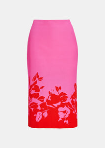 Essentiel Antwerp Pink and Red Midi Skirt