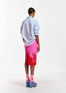 Essentiel Antwerp Pink and Red Midi Skirt