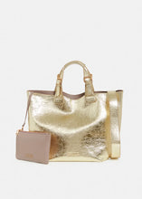 Load image into Gallery viewer, Essentiel Antwerp Gold Metallic Shopper Bag
