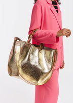 Essentiel Antwerp Gold Metallic Shopper Bag