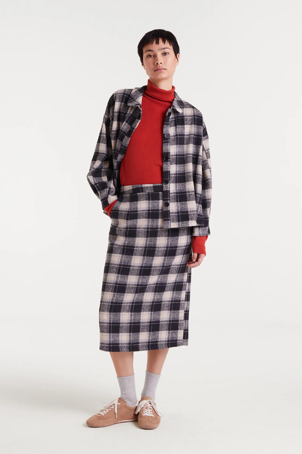 Compañia Fantastica Tartan Print Pencil Skirt