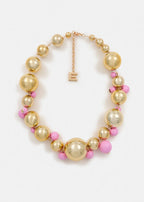 Essentiel Antwerp Gold-tone and Pink Sphere Necklace