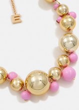 Load image into Gallery viewer, Essentiel Antwerp Gold-tone and Pink Sphere Necklace
