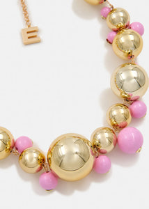 Essentiel Antwerp Gold-tone and Pink Sphere Necklace