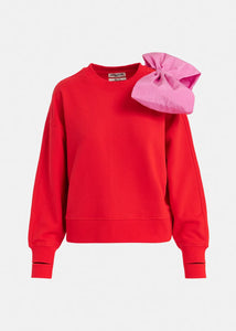 Essentiel Antwerp Red Sweatshirt with Pink Bow