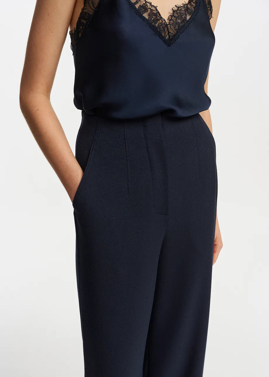 Essentiel Antwerp Navy Straight Leg Trousers