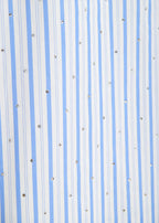 Essentiel Antwerp White and Blue Rhinestone Embellished Shirt