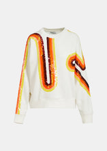 Load image into Gallery viewer, Essentiel Antwerp White Sweatshirt in Orange Sequin
