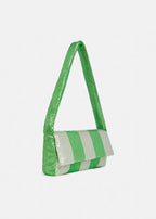 Essentiel Antwerp Green and Silver Striped Chainmail Shoulder Bag