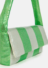 Load image into Gallery viewer, Essentiel Antwerp Green and Silver Striped Chainmail Shoulder Bag
