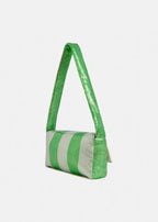 Essentiel Antwerp Green and Silver Striped Chainmail Shoulder Bag