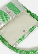 Load image into Gallery viewer, Essentiel Antwerp Green and Silver Striped Chainmail Shoulder Bag
