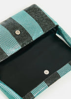 Essentiel Antwerp Black & Blue Striped Chainmail Shoulder Bag