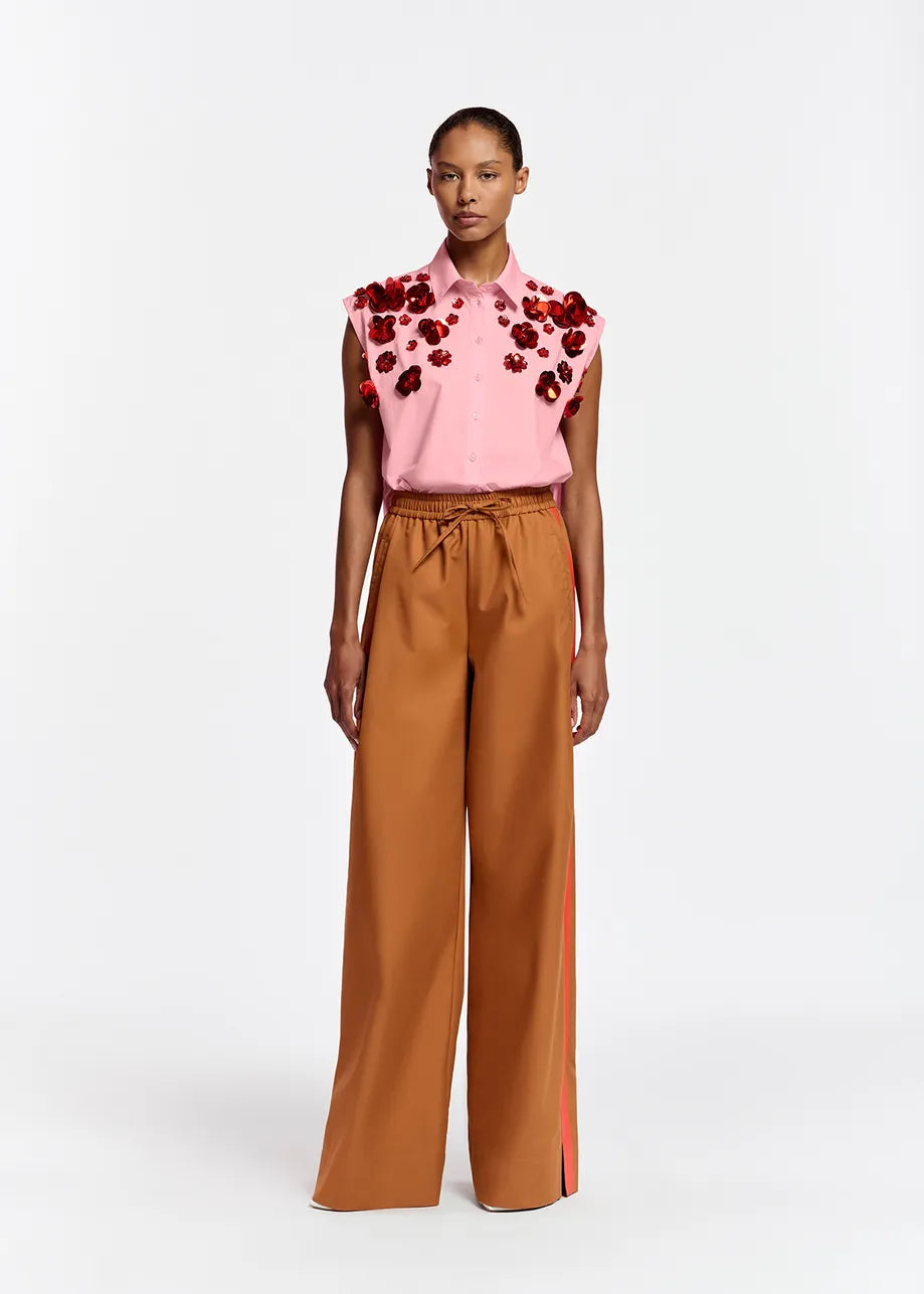 Essentiel Antwerp Tobacco Stripe Palazzo Pants