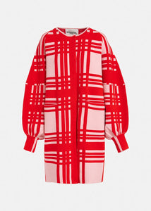 Essentiel Antwerp Pink & Red Midi-Length Cardi-Coat