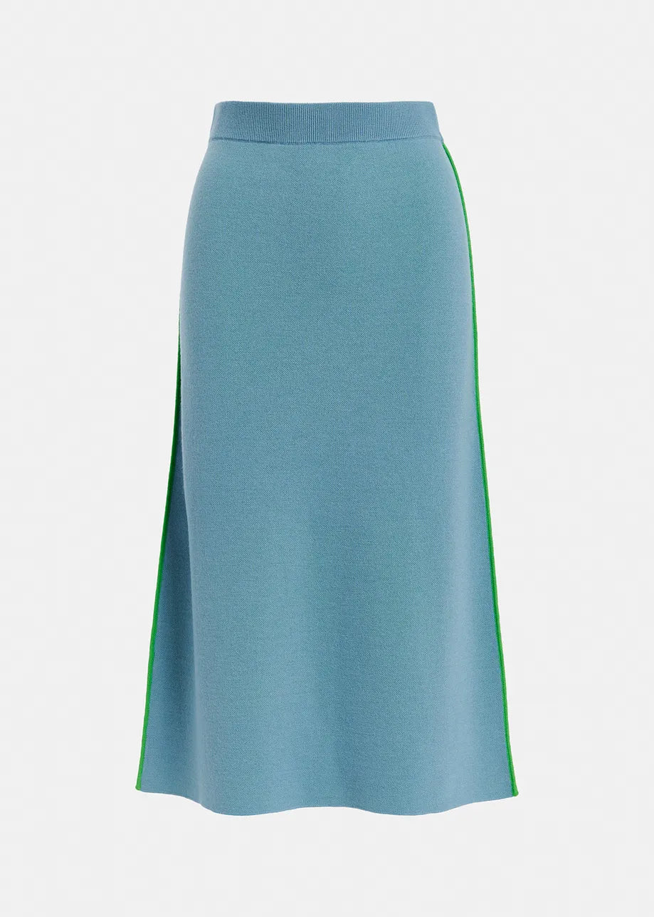 Essentiel Antwerp Blue & Green Reversible Knitted Skirt