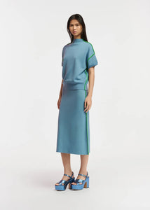 Essentiel Antwerp Blue & Green Reversible Knitted Skirt