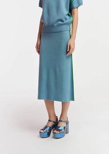Essentiel Antwerp Blue & Green Reversible Knitted Skirt