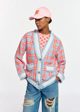 Load image into Gallery viewer, Essentiel Antwerp Blue &amp; Orange Checked Cardi-Jacket
