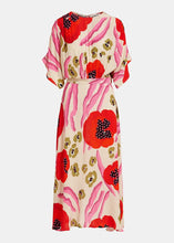 Load image into Gallery viewer, Essentiel Antwerp Red &amp; Pink Flared Abstract Print Dress
