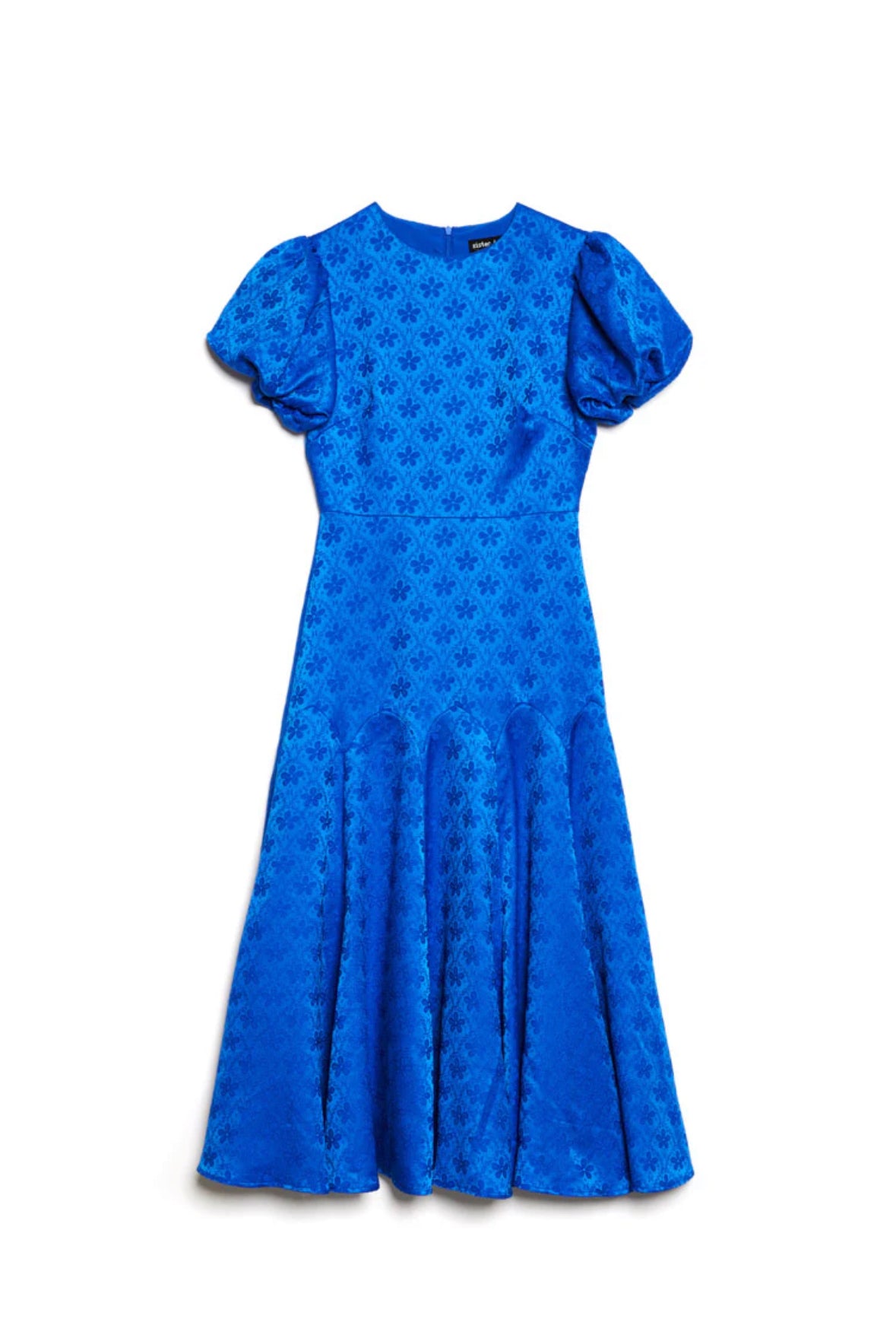 Sister Jane Cobalt Blue Jacquard Lace Midi Dress
