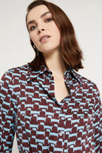 Load image into Gallery viewer, Ottod’Ame Blue &amp; Burgundy Print Shirt Mini Dress
