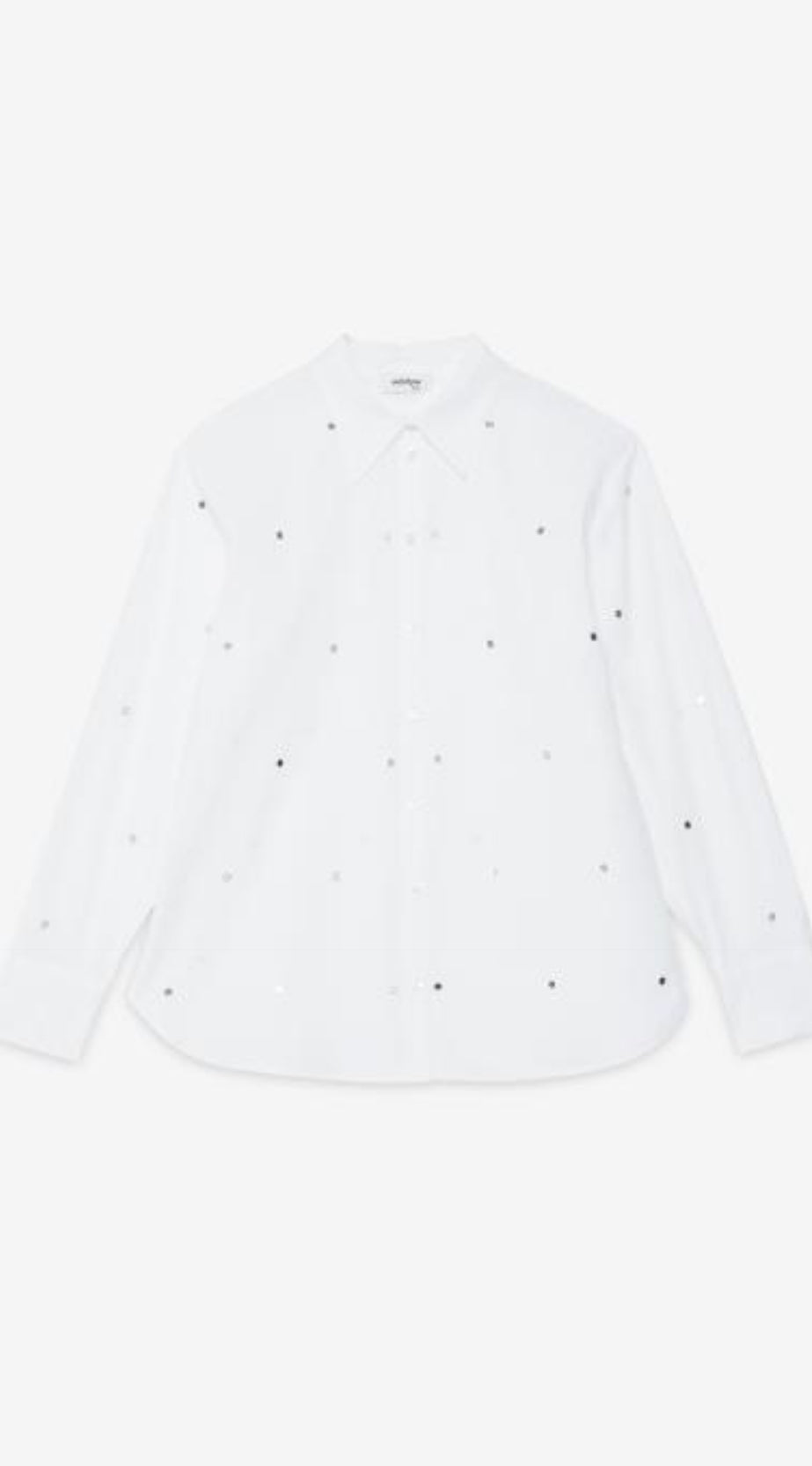 Ottod’Ame White 100% Cotton Shirt with Disc sequins