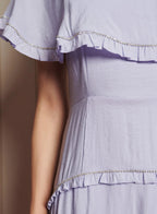 Sister Jane Lilac Cape Dress with Diamante Trim