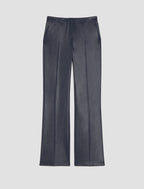 PENNYBLACK Navy Straight Leg Trousers in a Glazed Sheen Finish