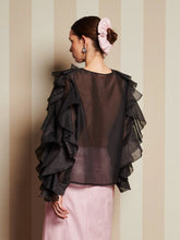 Load image into Gallery viewer, DREAM Sister Jane Black Frill Blouse
