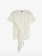 PENNYBLACK White T-Shirt with Front Bow Tie