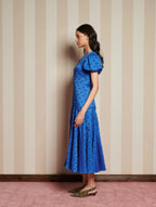 Sister Jane Cobalt Blue Jacquard Lace Midi Dress